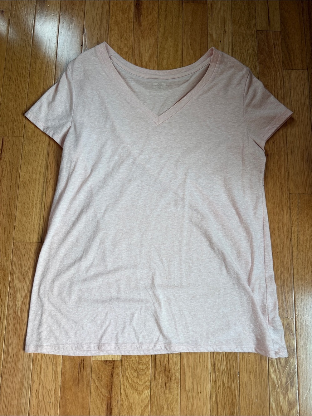 Mossimo Supply Co. Light Pink V-Neck Short Sleeve Tee